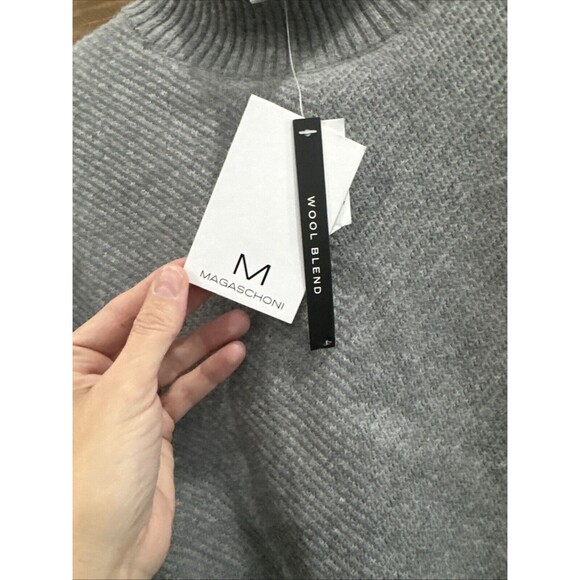 Magaschoni Gray Long Sleeve Mock Neck Wool Blend Knit  Sweater New Women’s Small - Picture 3 of 5